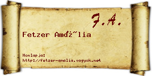 Fetzer Amália névjegykártya